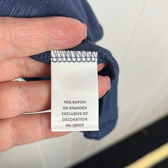 Nurture Womens Tunic/Top 2X Navy Red White Pullover Balloon Sleeve Embroidered - Picture 7 of 14